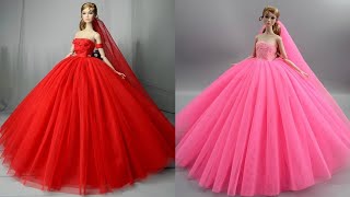 Disney Princess Doll Makeover  DIY Miniature Ideas for Barbie  Wig Dress Faceup and More DIY [upl. by Dnalkrik610]