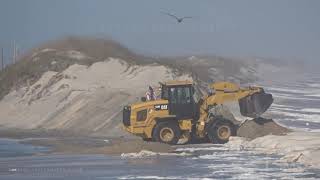 11082021 Rodanthe NCHighway 12 closed by overwash as bulldozer works to clear [upl. by Morena816]