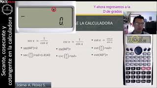 11 Secante cosecante y cotangente en calculadora CASIO en grados y en radianes Ejemplos [upl. by Flodnar]