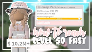 How To Get To Level 50 at Pizza Delivery Fast in Bloxburg Roblox [upl. by Eirollam]