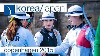 Korea v Japan – Recurve Womens Team Bronze Final  Copenhagen 2015 [upl. by Notreb]