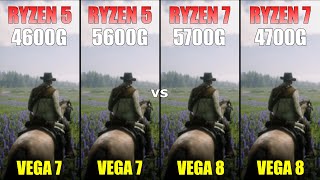 Ryzen 5 4600G vs Ryzen 5 5600G vs Ryzen 7 5700G vs Ryzen 7 4700G  Test in 5 Games [upl. by Ynohtnael]