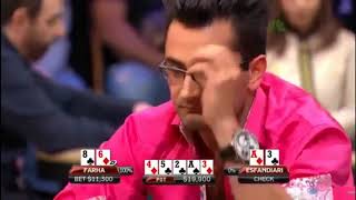 Heads up poker Sam Farha and Antonio Esfandiari [upl. by Ahsinot]