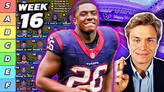 Top 30 Running Back Rankings amp Tiers Week 16 [upl. by Nagud]