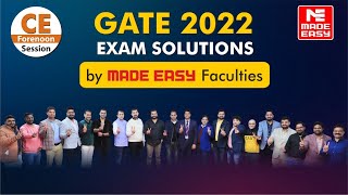 GATE 2022  LIVE Exam Solutions Forenoon Session Civil Engineering CE By MADE EASY Faculty Panel [upl. by Burnett276]