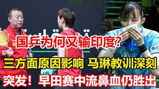 國乒為何又輸印度選手？三方面原因影響，王曼昱、馬琳教訓深刻。突發！早田希娜比賽中流鼻血，緊急治療後31戰勝奧運亞軍晉級 乒乓球 tabletennis 桌球 [upl. by Haliehs]