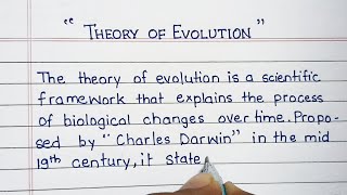 Darwins Theory of Evolution  Write short essay on Evolution  Charles Darwin Evolution Theory [upl. by Gustav]