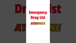 Atropine Emergency drug list atropine dhs2023 medical medicine staffnurse psc nursingexams [upl. by Llehsram]