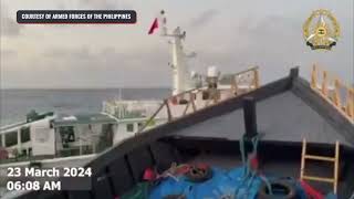 Chinese Coast Guard ship performs dangerous maneuver in the West Philippine Sea [upl. by Onofredo54]