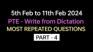 PTE Listening Write from Dictation Part4 Feb 2024 Exam Predictions  dictation pte 2024 pte [upl. by Meridith]