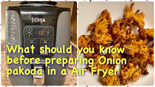 Onion Pakoda in Air Fryer  How to get Perfect Crispy Pakoras in Telugu  Oil less Onion Pakoda [upl. by Radferd]