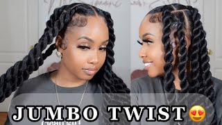 How To Large Jumbo Twist  Beginner Friendly Hairstyle [upl. by Eirrehs779]