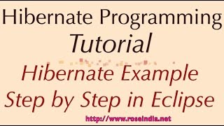 Hibernate Example Step by Step in Eclipse [upl. by Acirahs]