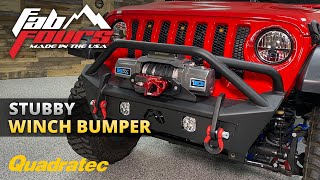 Fab Fours Stubby Front Winch Bumper for Jeep Wrangler amp Jeep Gladiator [upl. by Zerat]