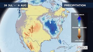 Monthly precipitation forecast for the USA 7272024 [upl. by Meihar200]