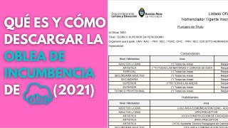 QUÉ ES y CÓMO DESCARGAR la OBLEA DE INCUMBENCIA de ABC 2021 [upl. by Ianthe501]