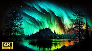 Watch The Aurora Borealis amp The Northern Lights in 4K Video Ultra HD with Relaxing Music [upl. by Kcuhc]