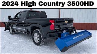 2024 Silverado 3500 High Country Western V Plow amp Daniels Pull Plow Setup [upl. by Marlyn865]