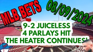 MLB Picks Today 08092024  FREE MLB Best Bets Straights Player Props And Parlays [upl. by Orman]