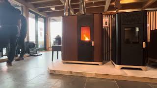 Jøtul PF 912S pellet stove burning live Beacon stoves [upl. by Rep407]