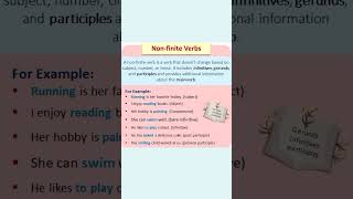 Difference between finite and non finite verb englishshortsviralfyp englishgrammar [upl. by Nora212]