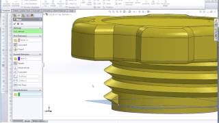 SolidWorks Inserting a Tapered Thread Part 3 Inserting the Thread using a Sweep [upl. by Rudolfo420]