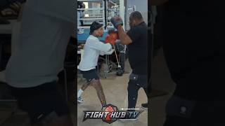 Gervonta Davis RIPS INSANE 35 PUNCH combo on PADS [upl. by Leuamme]