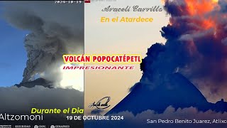 Impresionantesu Actividad🌋Popocatépetl diferentes camarasVolcano [upl. by Yeblehs]