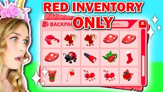 Red INVENTORY ONLY Challenge In Adopt Me Roblox [upl. by Derick]