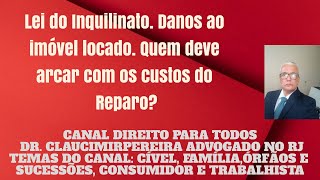 Lei do Inquilinato Danos ao imóvel locado Quem deve arcar com os custos do Reparo [upl. by Ronacin]