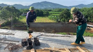 Remove wooden planks to construct steel structure and pour concrete  Builder Vietnam [upl. by Aynad]