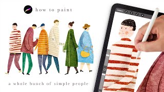 Paint simple people with me 🥰 Illustration tutorial Procreate tips and tricks for beginners [upl. by Petulah104]