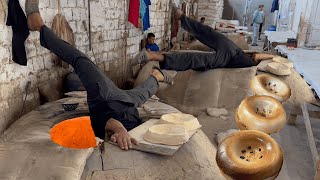 How acrobatic bakers make 15 000 breads a day  Legendary Samarkand bread [upl. by Mcclelland]