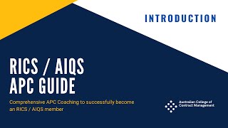 Introduction to RICS amp AIQS APC Guide Course [upl. by Rusel691]