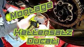 Montage Kettensatz Ducati  Italobike Performance [upl. by Ardnuasac]