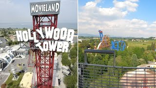 Hollywood Tower On Ride POV  Movieland Park [upl. by Clary]