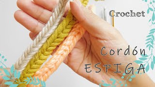 Como tejer a crochet ganchillo CORDON ESPIGA [upl. by Reviel]