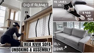 I put together the 183lb KIVIK SOFA on my own  Ikea Orrsta Light Gray Unboxing amp Assembly 2022 800 [upl. by Forcier]