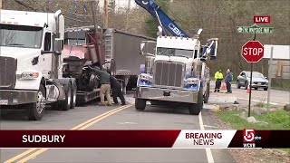 Driver killed when sedan tractor trailer collide headon on Route 20 [upl. by Kalvin933]