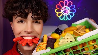 ASMR Chewing on EVERYTHING I got at the Grocery Store 🍎 [upl. by Attayek239]