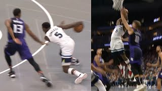 Anthony Edwards filthy crossover into poster dunk on Domantas Sabonis 😵 [upl. by Bluefarb]