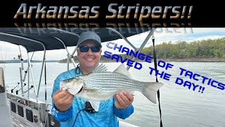 Simple Change of Tactics Saves the Day Striper Fishing Lake Norfork in Arkansas [upl. by Lilia143]