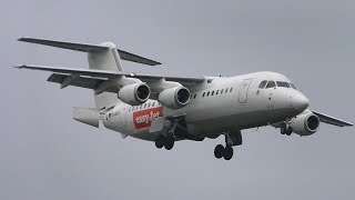 easyJet BAe 146200 DAWUE U25508 Landing at Berlin Tegel Airport [upl. by Onitnevuj]