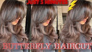 Butterfly haircuts  multiple layers hair cut step by step  bob hair artist [upl. by Noreh]