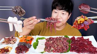 대구에서 가져온 대구뭉티기 amp 소등골 amp 간 천엽 육회 리얼사운드 먹방  영천육회 시지점  Raw beef Eatingshow MUKBANG ASMR [upl. by Sunev218]