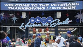 Dodgers host veterans for Thanksgiving meal with Fernando Valenzuela Joe Davis and Kirsten Watson [upl. by Haisej]