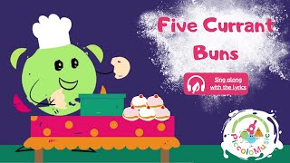 Five Currant Buns lyrics  Piccolo Music World Nursery Rhyme Week 2024 babies toddlers nursery [upl. by Pebrook]