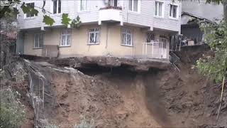 Collapse of building due to deep excavation near building [upl. by Schaaff]