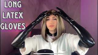 ASMR in Long Shiny Latex Gloves  No Talking [upl. by Yeoz161]