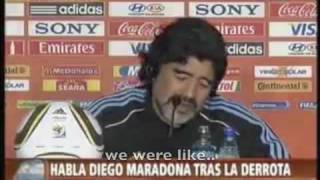 Maradonas press conference about 40 loss against Germany English [upl. by Tterej]